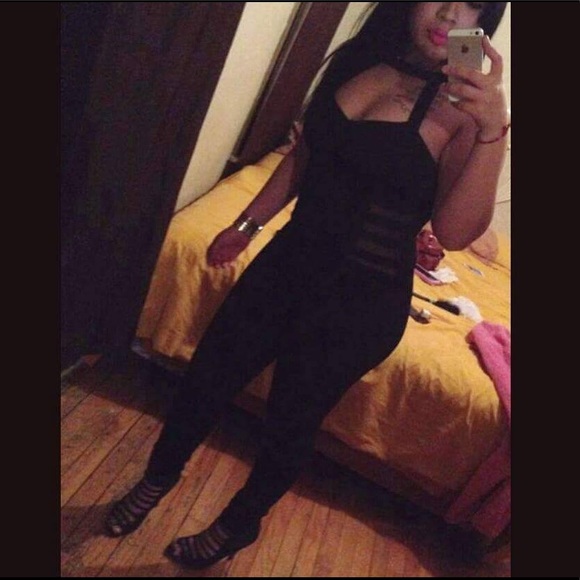 nicki minaj black jumpsuit